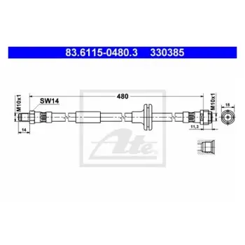Fren Hortumu W140 W202 Ön; 140-Y/M 202-E/M