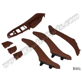 Kapı Tutamak Seti F10+LCI Ön&Arka; Kahve-Kırmızı Deri Kaplamalı