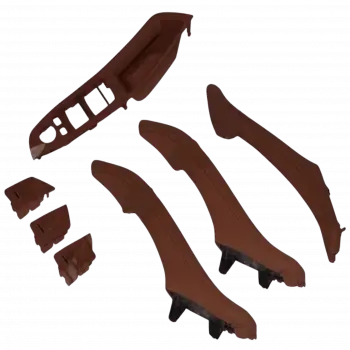 Bmw Kapı Tutamak Seti F10+LCI Ön&Arka; Kahve-Kırmızı Deri Kaplamalı