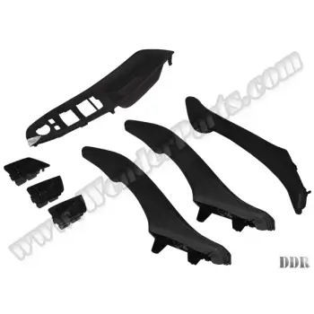 Kapı Tutamak Seti F10+LCI Ön&Arka; Siyah Deri Kaplamalı