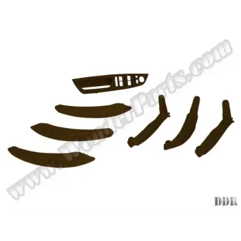 Kapı Tutamak Seti X5:E70+LCI X6:E71 Ön&Arka; Mokka Deri Kaplamalı