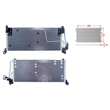 Opel Corsa B Combo B 93 Ve Sonrası Uyumlu Klima Radyatörü 656x271x16 1618015 Wisco