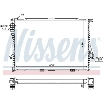 Motor Su Radyatörü E39 E38 [M52 M54 M62] Man/Otm.Şanz; AC+/- 1999-03