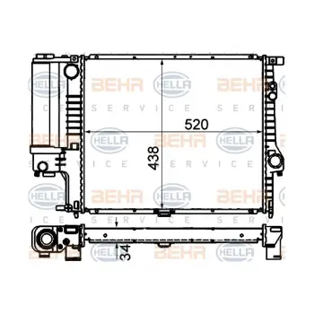 Motor Su Radyatörü E39 [M52] Otm.Şanz; AC+ 1996-98