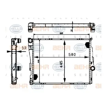 Motor Su Radyatörü E46 [M43 M47 M52 M54 M57 N42 N45>N46N] Man.Şanz; AC-