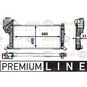 Motor Su Radyatörü Spr901>904 [OM601 OM602] Man.Şanz; AC+/-