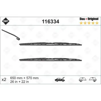 Silecek E39 Ön; Set 65/57cm