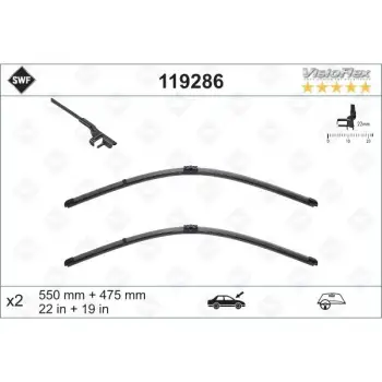 Silecek X204 Ön; Set 55/47.5cm