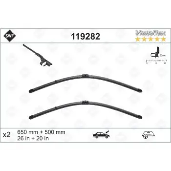 Silecek X3:F25 Ön; Set 65/50cm