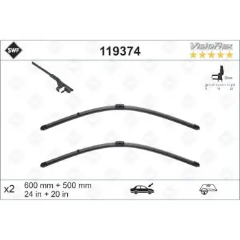Silecek X5:E70 X6:E71 Ön; Set 60/50cm