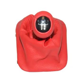 Topuzlu Vites Körüğü E30 -5 İleri- Man.Şanz; Kırmızı Suni Deri Işıklı 1983-91