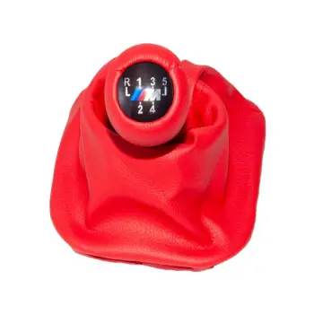 Topuzlu Vites Körüğü E34 -5 İleri- Man.Şanz; Kırmızı Suni Deri -///M-