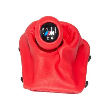 Topuzlu Vites Körüğü E36 -5 İleri- Man.Şanz; Kırmızı Suni Deri