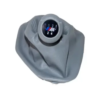 Topuzlu Vites Körüğü E39 -5 İleri- Man.Şanz; Gri Suni Deri Işıklı -///M-