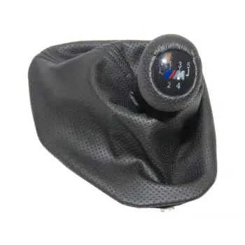 Topuzlu Vites Körüğü E39 -5 İleri- Man.Şanz; Siyah Noktalı Suni Deri Işıklı -///M-