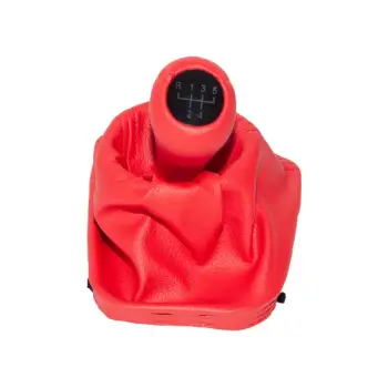 Topuzlu Vites Körüğü E46 -5 İleri- Man.Şanz; Kırmızı Suni Deri Işıklı