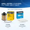 OPEL ASTRA J (P10) Yağ+Polen Filtre Bakım Seti