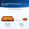 OPEL COMBO 2005-2012 Hava+Yağ Filtre Bakım Seti