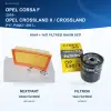 OPEL CORSA F 2019- / OPEL CROSSLAND X / CROSSLAND (P17, P2QO) Hava+Yağ Filtre Bakım Seti