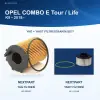OPEL COMBO E Tour / Life (K9) Yağ+Yakıt Filtre Bakım Seti