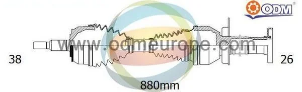 VW T5 T6 2.OTDI 2009-2024 Caac Cxfa Cxha Dnaa Cfcaa Cjkb Cfca Complete Drive Shaft Front Right 38X26 880MM M T 7E0407454AX Wencor