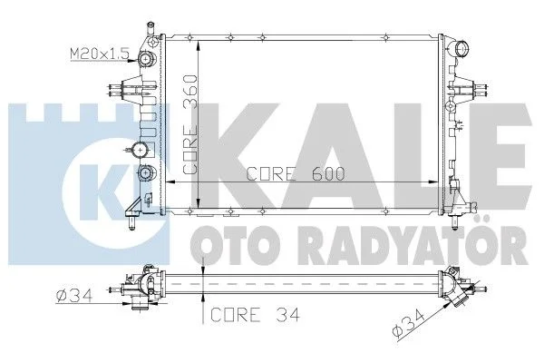 Opel Astra G 2.0 16V 1997- Radiator Mechanical 378X600X32 93174625 Autolux