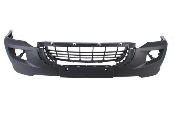 VW Crafter 2006-2016 Bumper Front Black With Fog Light Without Sensor TUV Certified 2E0807103S Poliplast