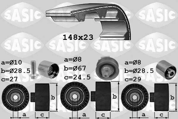 VW Passat A4 BLR BVY BVZ 2.0 FSI 2001- Timing Belt Kit Water Pump 148 Teeth CT1088WP3 Contitech