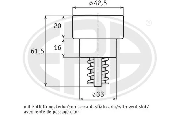 Renault R9 R19 R11 Flash R21EXPRESS 1.4 1.6 1.7 1983- Thermostat 86°C 7700619931 Wencor