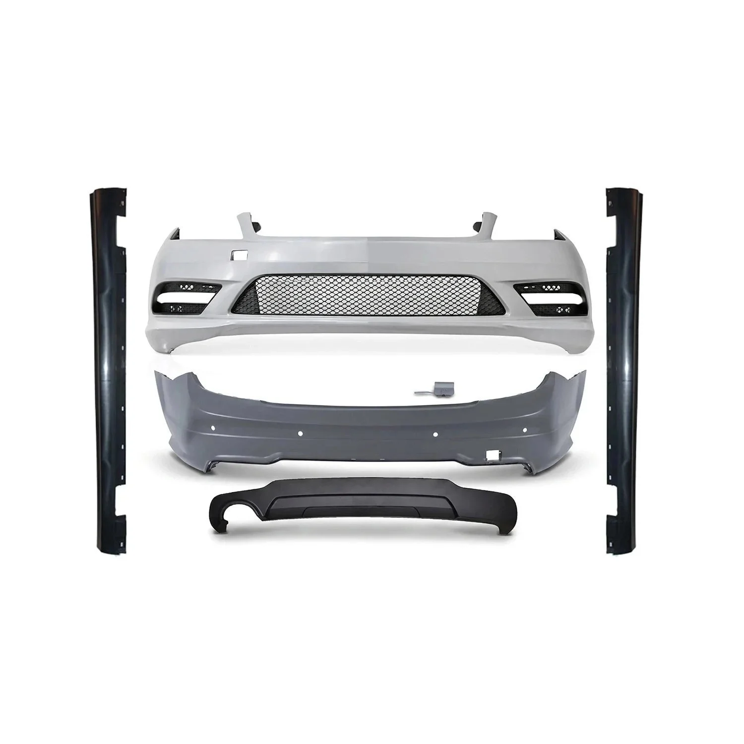 Mercedes W204 2007-2010 Body Kit Conversion PDC Rear O Exhaust With Outlet With Running Board AMG 2048809347 Wender