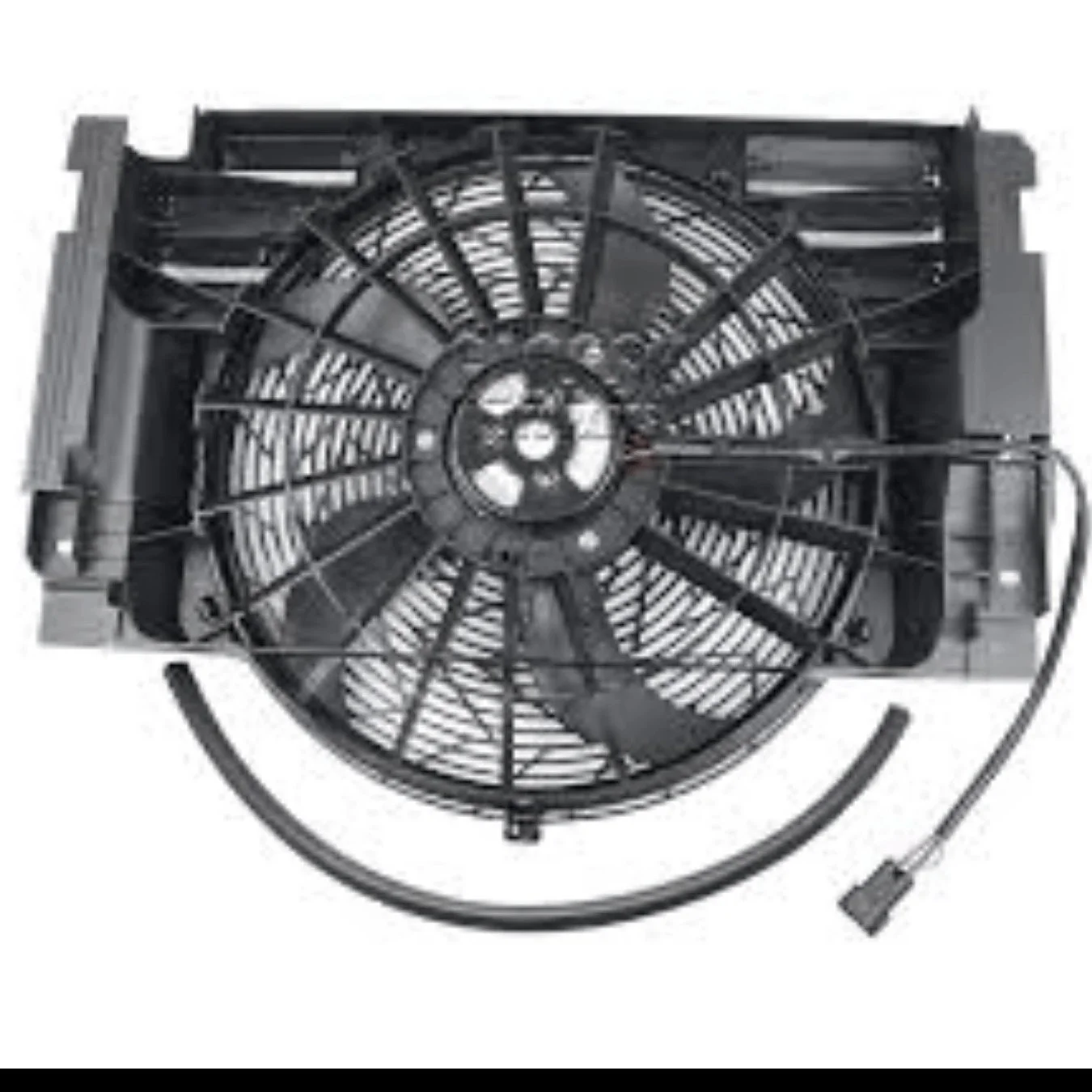 BMW X5 E53 400W Cooling Fan Motor With Shroud MM 3 Pin 400W 5 Blades 64546921381 Wisco