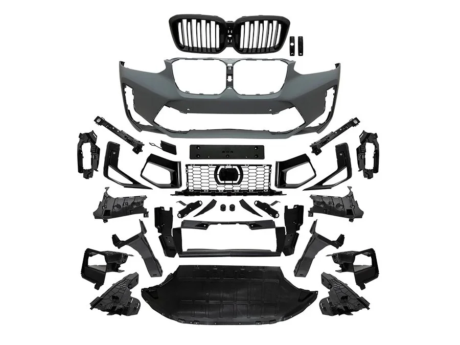 BMW X4:G02-LCI 2022- Complete Bumper Front With Louvers X4M 51117886554S1 Wender