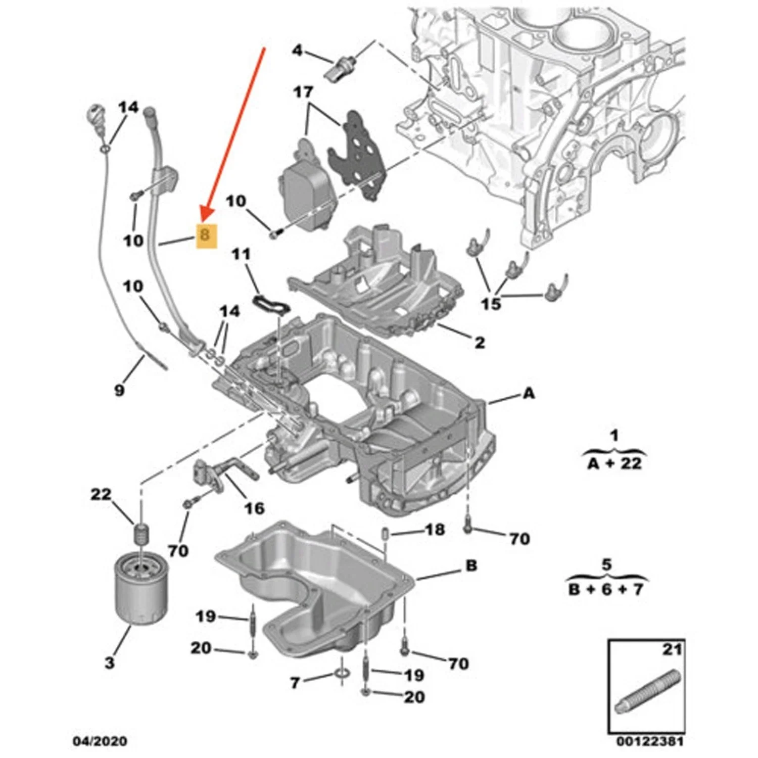 Opel Grandland 2018- Engine Dipstick Tube 3553470 PSA