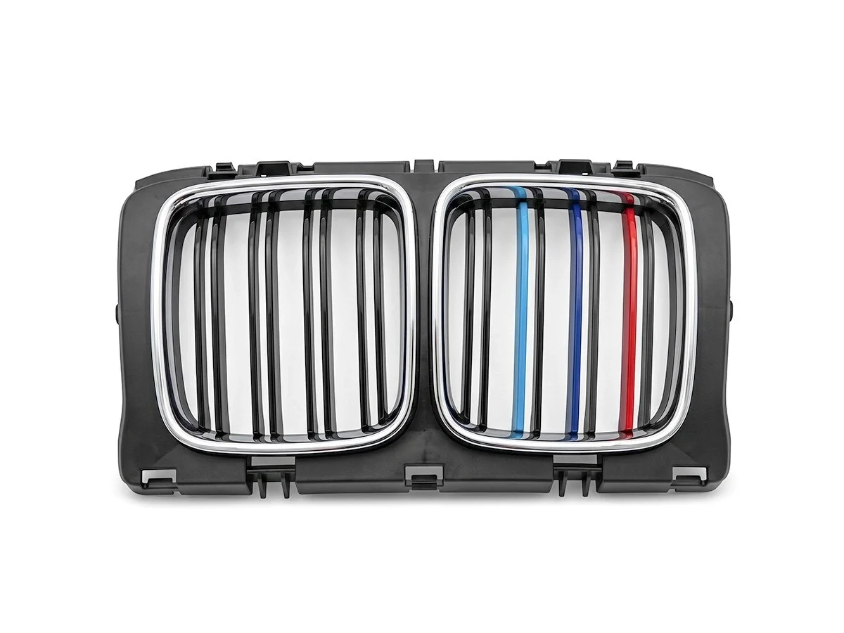 BMW E34 1987-1992 Radiator Grille Black Double With Trim M Colored Black Framed 51131973897 Wender