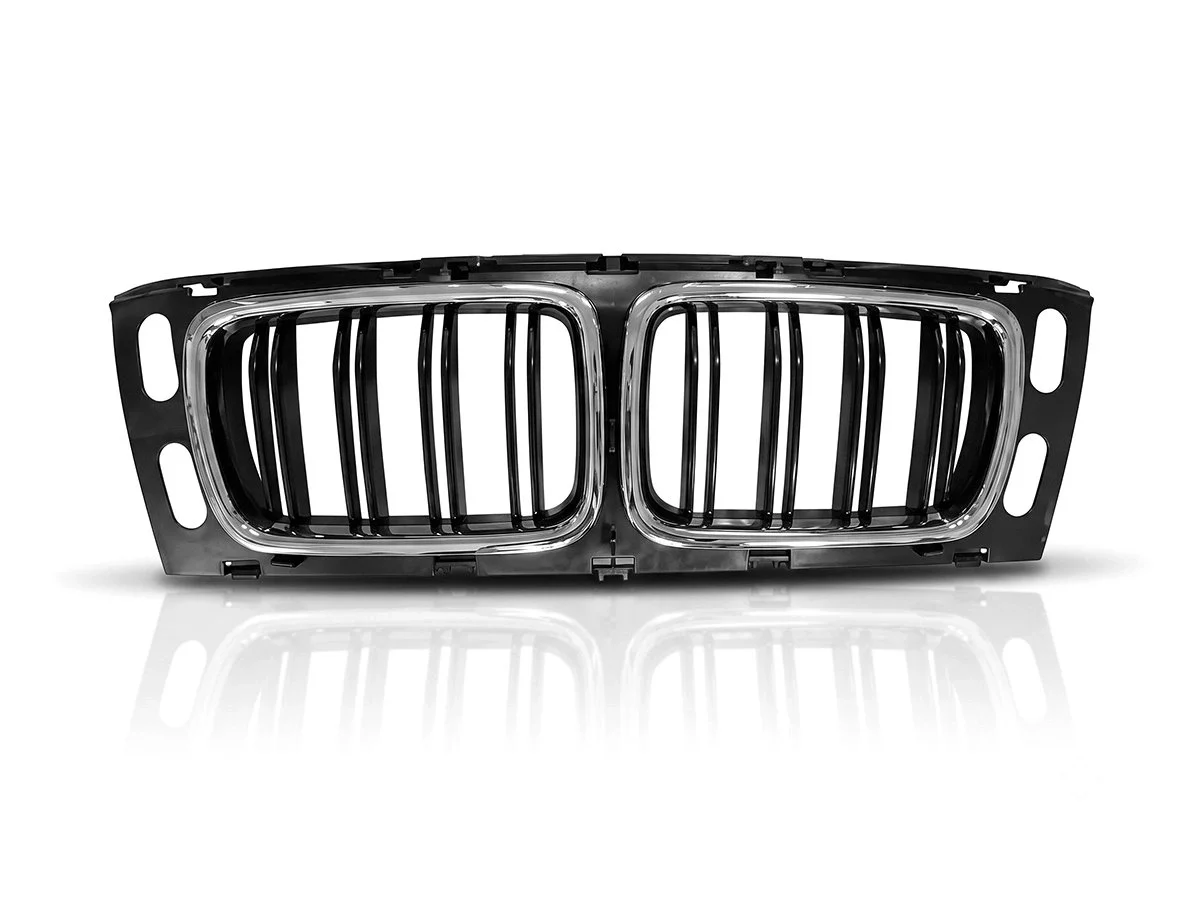 BMW E34 1993-1995 Radiator Grille Black Double With Trim Chrome Framed 51138148725 Wender