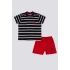 ERKEK BEBEK 2 LI KISA KOL T-SHIRT TAKIM - KIRMIZI