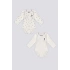 KIZ BEBEK 2 Lİ UZUN KOLLU BODY SET - KREM/DESENLİ