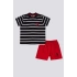 ERKEK BEBEK 2 LI KISA KOL T-SHIRT TAKIM - KIRMIZI