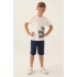 ERKEK ÇOCUK BERMUDA TAKIM - KREM MELANJ