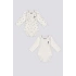 KIZ BEBEK 2 Lİ UZUN KOLLU BODY SET - KREM/DESENLİ