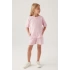 KIZ ÇOCUK ŞORT TAKIM - TOZ PEMBE
