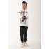 KIZ GARSON KAPRİ TAKIM - KREM SARI