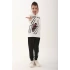 KIZ GARSON KAPRİ TAKIM - KREM SARI