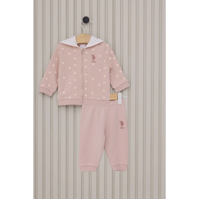 US POLO KIZ BEBEK 3LU TAKIM - TOZ PEMBE