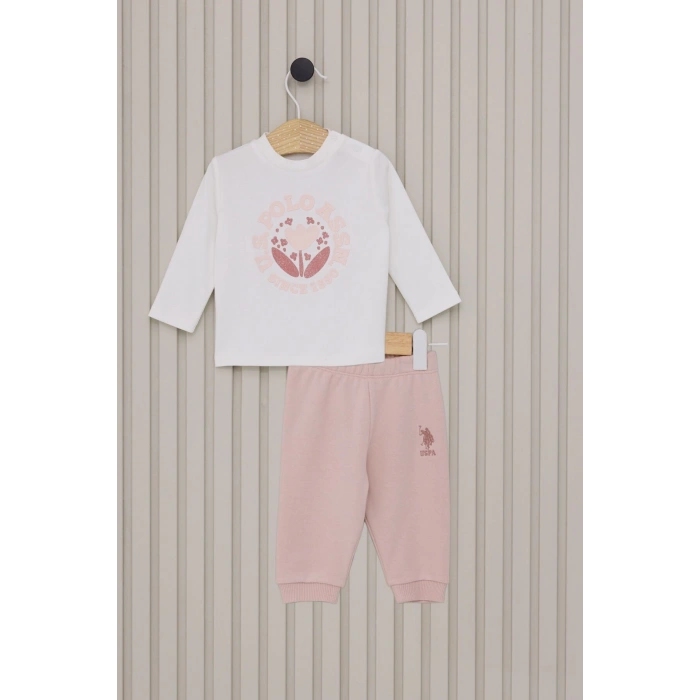 US POLO KIZ BEBEK 3LU TAKIM - TOZ PEMBE