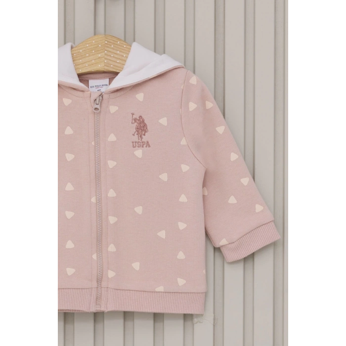 US POLO KIZ BEBEK 3LU TAKIM - TOZ PEMBE