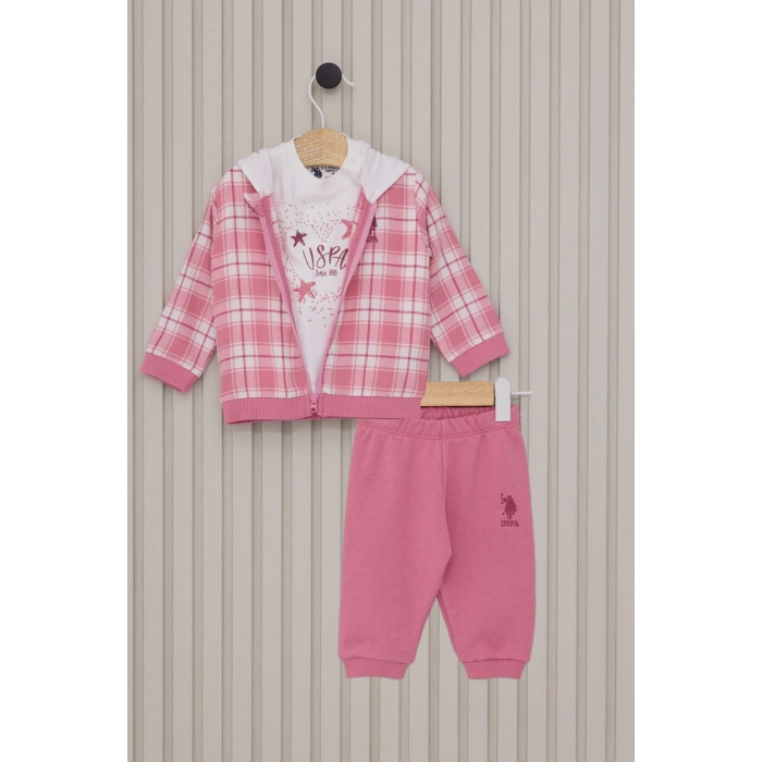 US POLO KIZ BEBEK 3LU TAKIM - KREM