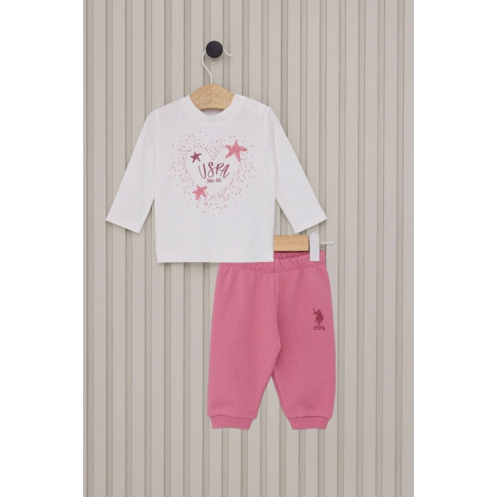 US POLO KIZ BEBEK 3LU TAKIM - KREM