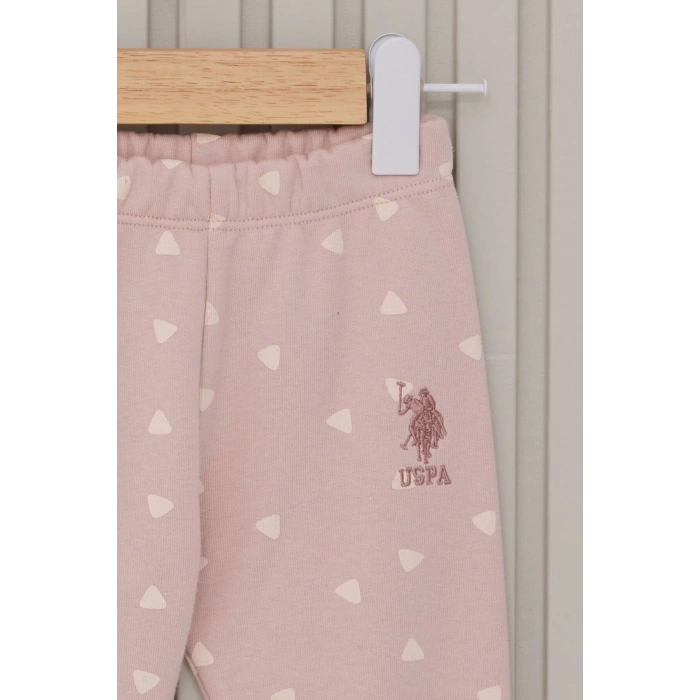 US POLO KIZ BEBEK UZUN KOL 2LI TAKIM - KREM