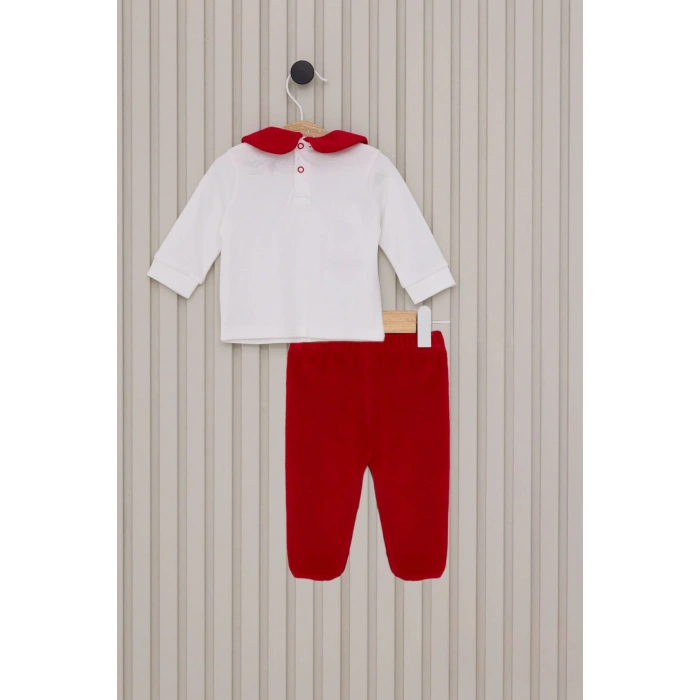 US POLO KIZ BEBEK UZUN KOL 2LI TAKIM - KREM